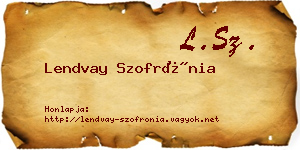 Lendvay Szofrónia névjegykártya